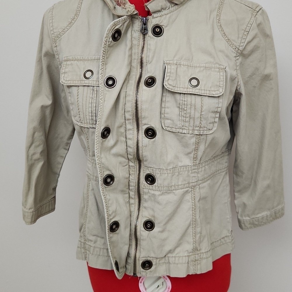 DECREE tan zip-up jacket size medium - Picture 3 of 11